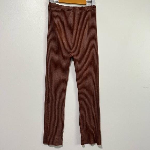 Moda Asya Brown Ribbed Knit Two-Piece Lounge Set Women’s Size Medium - Picture 6 of 14